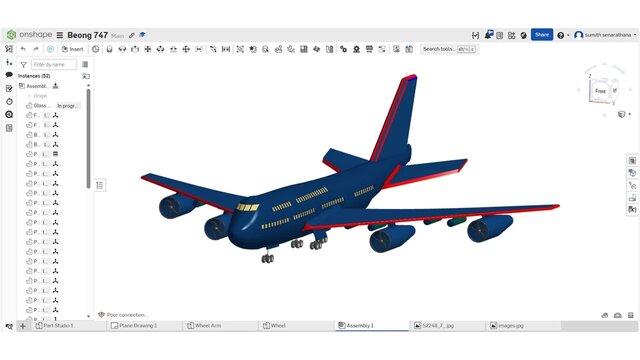 Boeing 747 Aircraft 3D Model (Onshape Design) – image 1 of 5