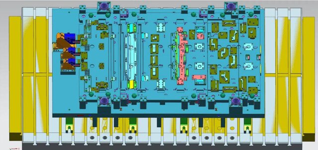 3D model of Steel Progressive Stamping Die | Multi-Station Full 3D Die Design