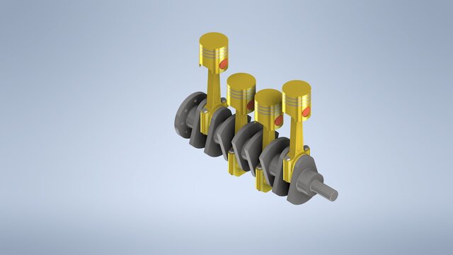 Cylinder Engine 3D CAD Design & Mechanical Kinematic Assembly – image 1 of 2