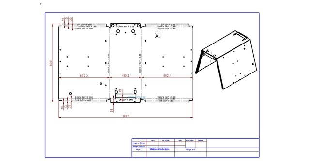 3D model of Sheet Metal Design, DXF/DWG and Manufacturing Drawings
