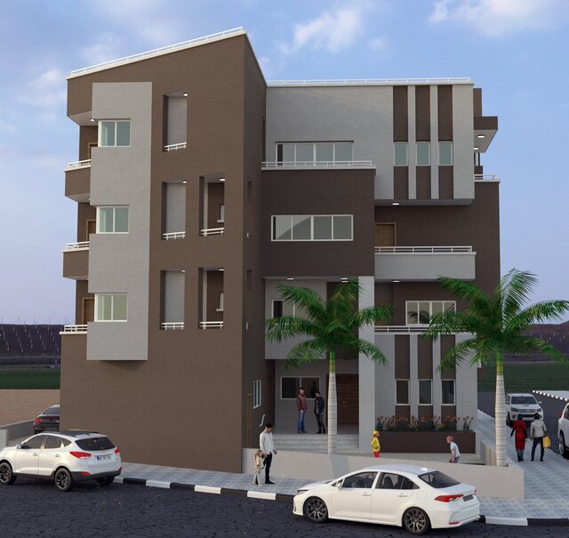 3D model of Residential Building – G+3 | Revit BIM Model & Corona Render