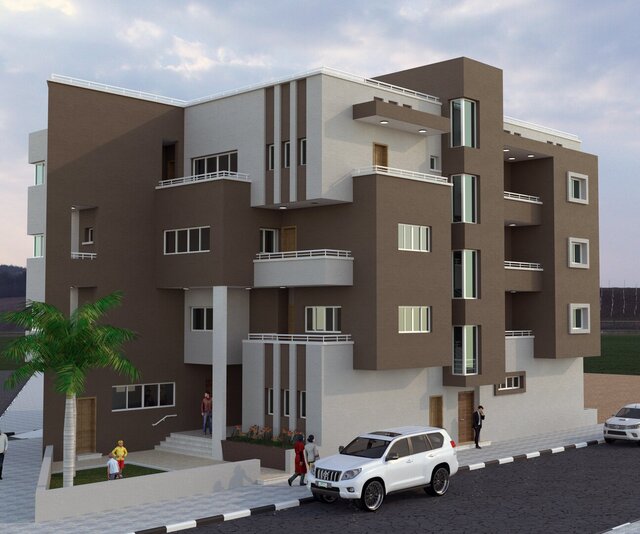 3D model of Residential Building – G+3 | Revit BIM Model & Corona Render