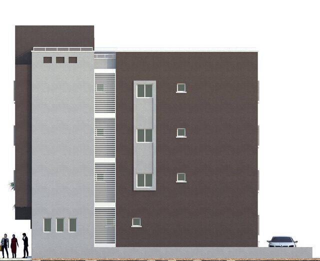 3D model of Residential Building – G+3 | Revit BIM Model & Corona Render