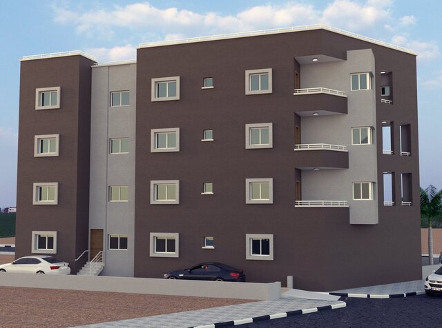 3D model of Residential Building – G+3 | Revit BIM Model & Corona Render