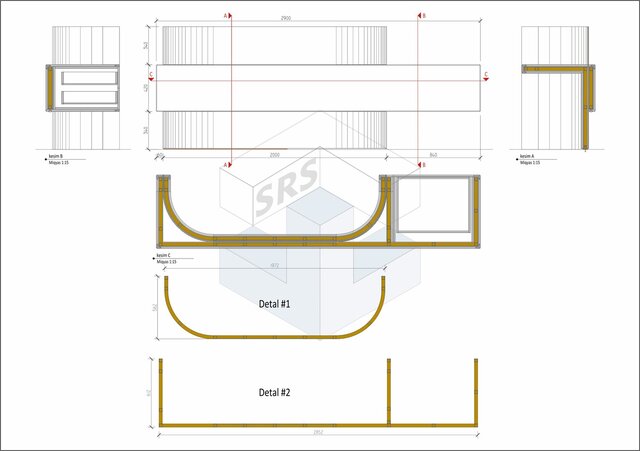 Custom Reception Desk Technical & Production Drawings – image 4 of 7