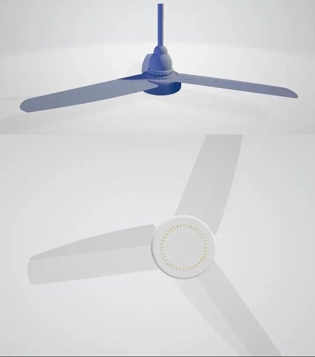 3D model of Energy efficient ceiling fans operating at 30 W