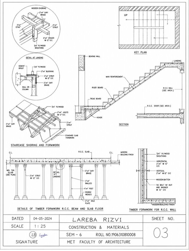 Bespoke Staircase Engineering Design & RC Slab Formwork Layout