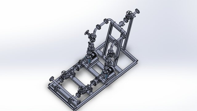 Water Pump Skid Assembly – 3D Mechanical CAD Design – image 5 of 6