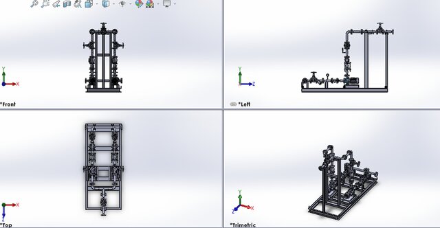 Water Pump Skid Assembly – 3D Mechanical CAD Design – image 3 of 6