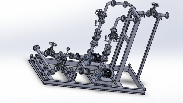 Water Pump Skid Assembly – 3D Mechanical CAD Design – image 4 of 6
