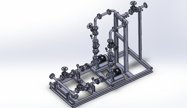 Water Pump Skid Assembly – 3D Mechanical CAD Design – image 2 of 6