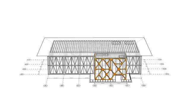 3D model of Multipurpose hall model Rhinoceros 3D
