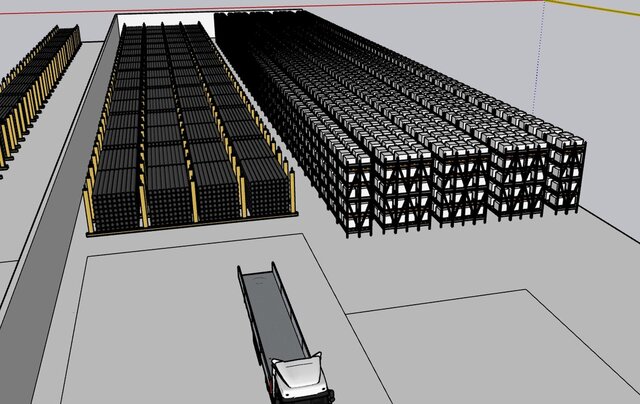 3D model of 6,875 m² Warehouse Structural Design & BOQ