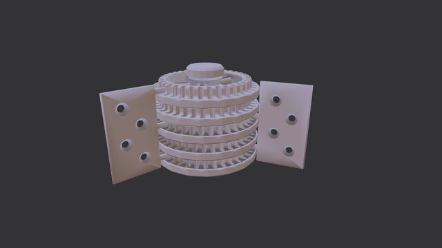 3D model of Modular Rotational Mechanical Hinge Assembly