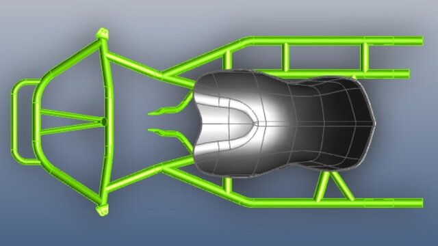 3D model of Kart Frame & Seat