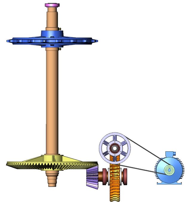 3D model of Conveyor drive with worm gear