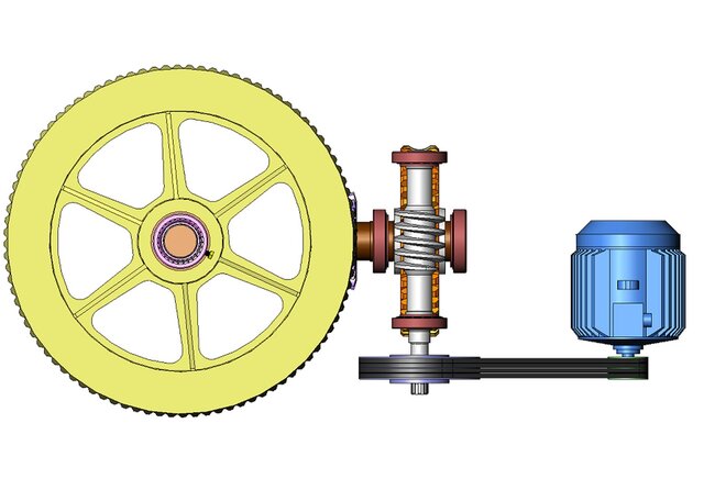 3D model of Conveyor drive with worm gear