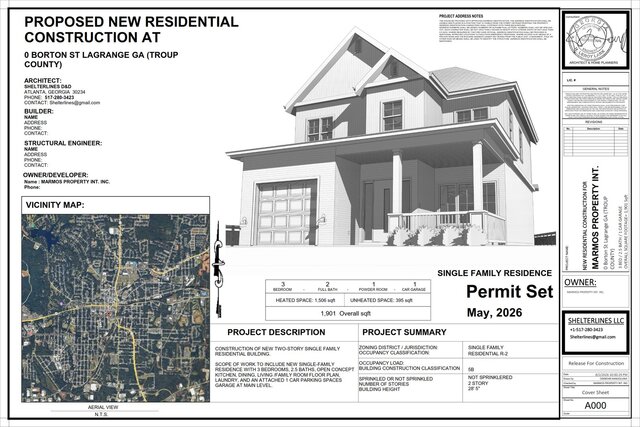 PERMIT PLANS SET FOR SINGLE FAMILY RESIDENCE - GA.