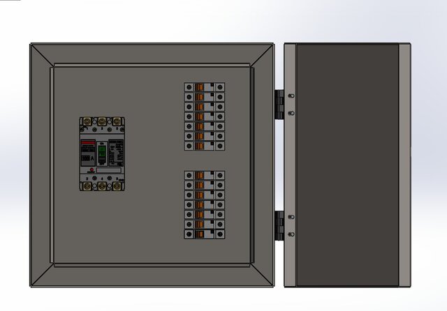 3D model of Weatherproof Electrical Enclosure (500x500x500mm)