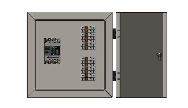 3D model of Weatherproof Electrical Enclosure (500x500x500mm)
