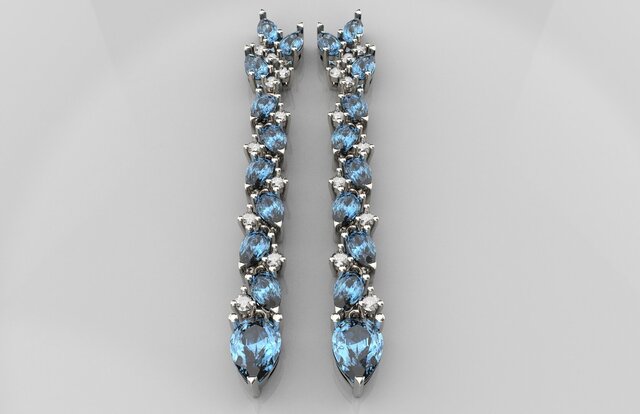 Earrings with sapphires and diamonds