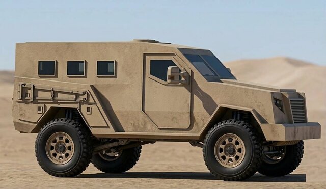 3D model of Tactical Mobile Surveillance & Remote Controlled Weapon System (RCWS) Integration