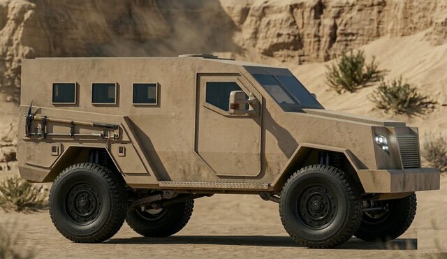 3D model of Tactical Mobile Surveillance & Remote Controlled Weapon System (RCWS) Integration