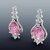Pair of Pink Tourmaline Earrings in 14K White Gold with Melee Diamonds
