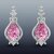 Pair of Pink Tourmaline Earrings in 14K White Gold with Melee Diamonds