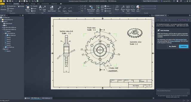 Chain Sprocket - 3D CAD Modeling & Techanical Drawing – image 2 of 3