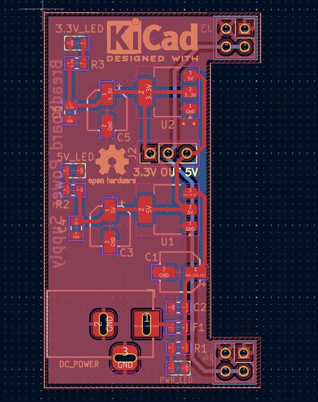 3D model of 5V & 3.3V Linear Regulated Power Supply