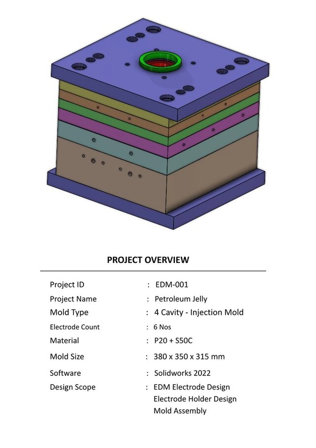 3D model of EDM Electrode Design for Plastic Injection Mold | SolidWorks