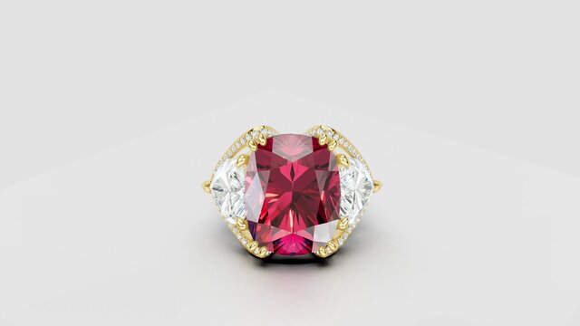 3D model of Custom Cocktail Ring: 2D Sketch to 3D CAD