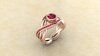 Rose Gold Ruby Twist Ring CAD Design design by romanh2