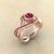 Rose Gold Ruby Twist Ring CAD Design