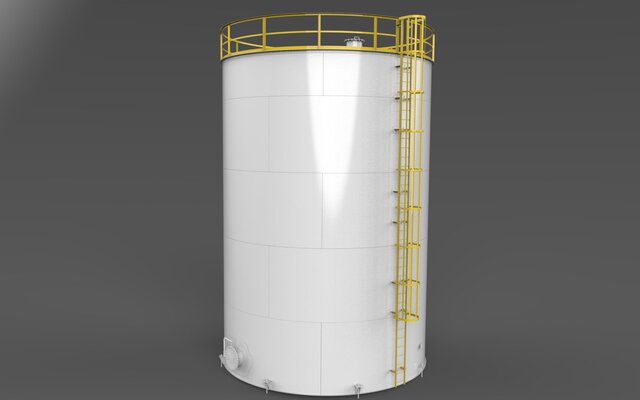 3D model of API 650 Tank - RBD Palm Oil 500.000 Lts