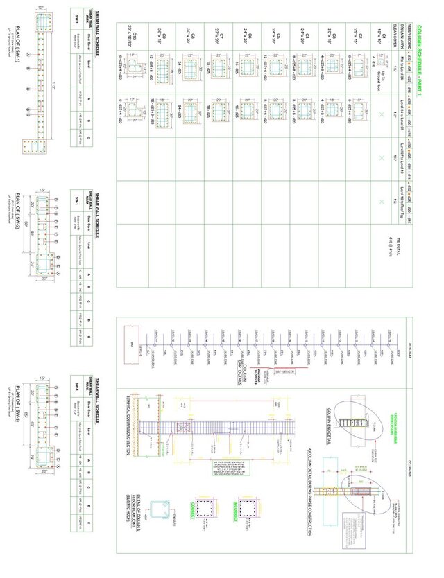 Structural drawing of 15 storied residential building.