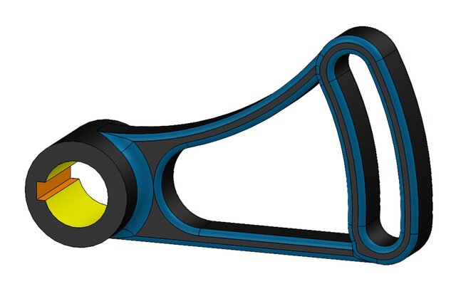 Triangular Linkage Bracket with Circular Mount – image 1 of 3
