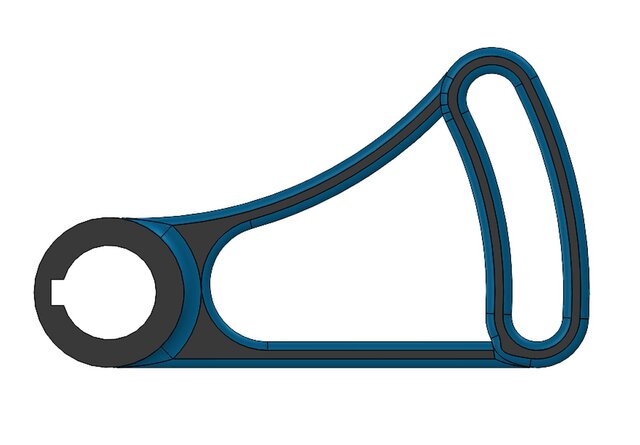 Triangular Linkage Bracket with Circular Mount – image 2 of 3