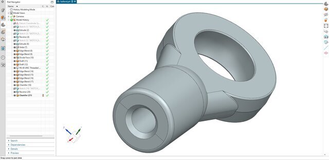 3D model of 22. Rod End Bearing Housing (Heim Joint)