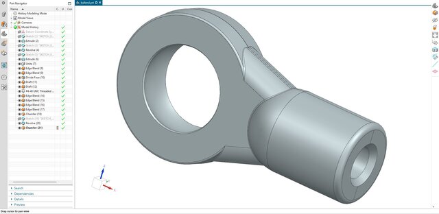 3D model of 22. Rod End Bearing Housing (Heim Joint)