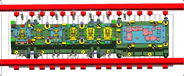 3D model of Cast Iron Robotic Transfer Stamping Die | Automotive Tooling | Full UG NX Design