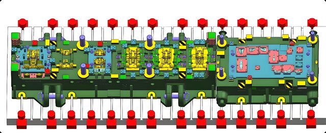 3D model of Cast Iron Robotic Transfer Stamping Die | Automotive Tooling | Full UG NX Design
