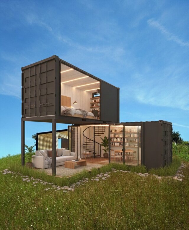 Container House – Architectural 3D Modeling & Photorealistic Rendering