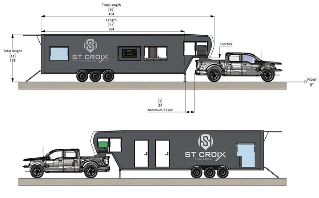 3D model of Gooseneck Food Kitchen Trailer | Complete Mechanical Design