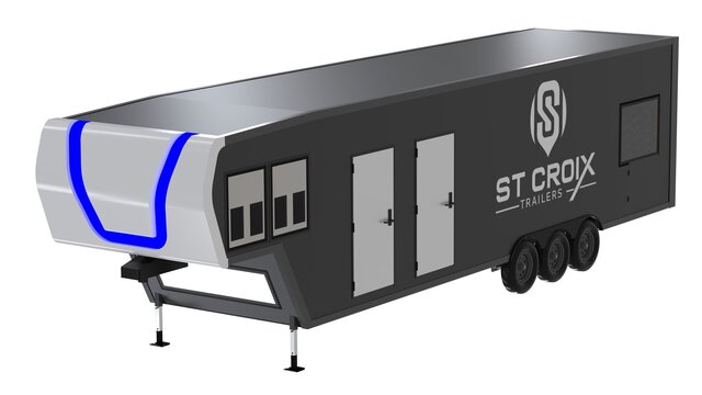 3D model of Gooseneck Food Kitchen Trailer | Complete Mechanical Design