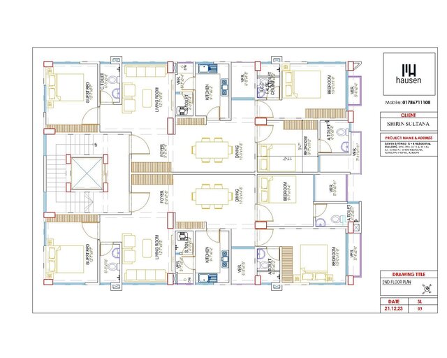 G+6 Residential Building Details Architectural Drawing – image 2 of 12