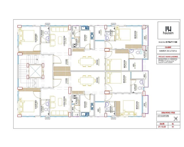 G+6 Residential Building Details Architectural Drawing – image 3 of 12