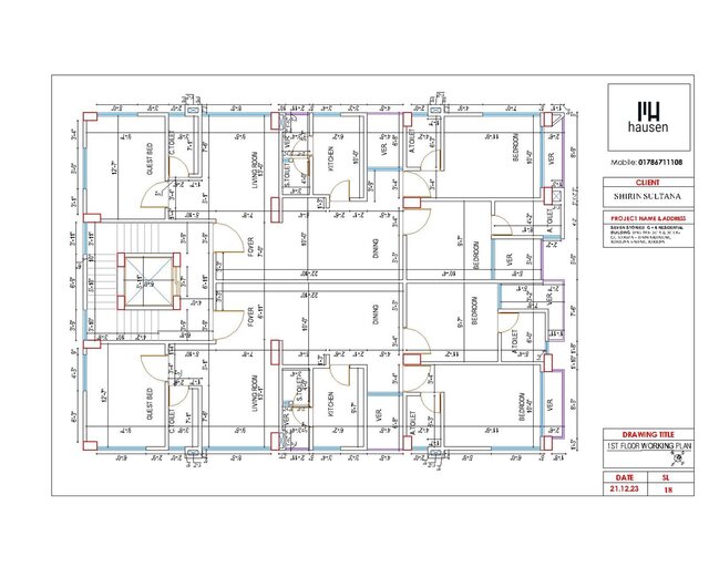 G+6 Residential Building Details Architectural Drawing – image 6 of 12
