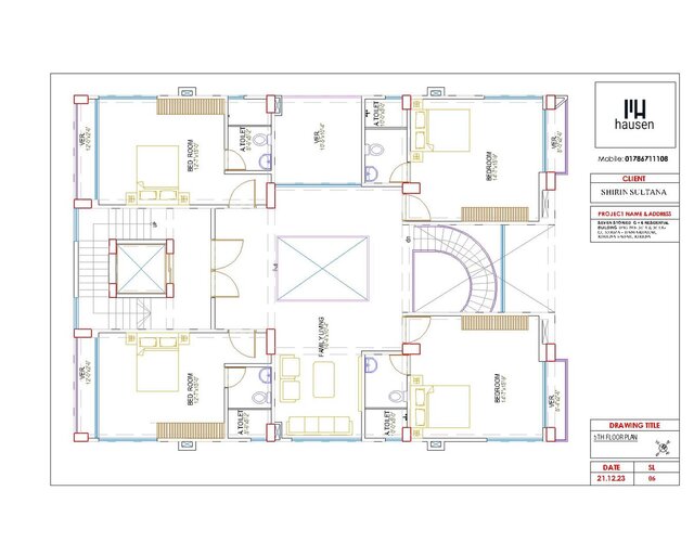 G+6 Residential Building Details Architectural Drawing – image 9 of 12